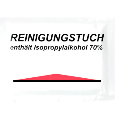 Reinigungstuch getränkt mit 70% IPA