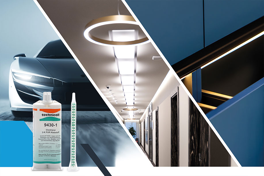 Wenn Licht auf transparentem Klebstoff trifft