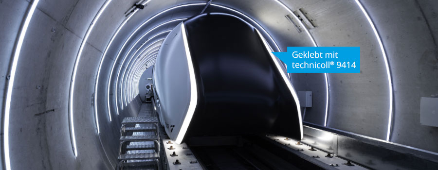 LED Leiste an Hyperloop kleben